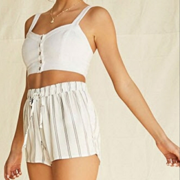 Pinstriped Drawstring PJ Shorts - Picture 3 of 4